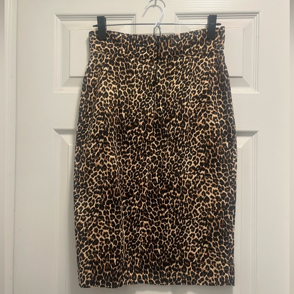 Pinup Couture Black and Leopard Print Midi Skirt - Picture 6 of 11